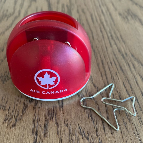 Air Canada Paper Clip Holder with Airplane Clips - Picture 1 of 1
